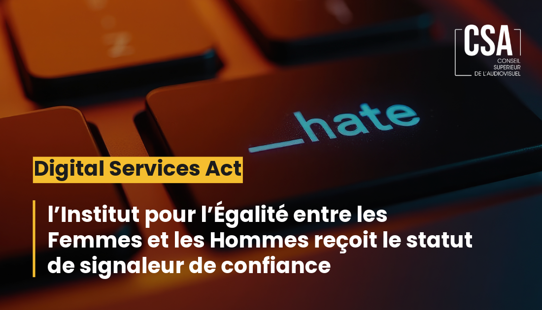 Image de l'article Digital Services Act : l’Institut pour l’Egalité entre les Femmes et les Hommes reçoit le statut de signaleur de confiance